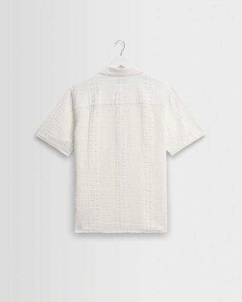 Wax London Didcot - Ecru Double - Weave Seersucker Short - Sleeve Shirt - nineNORTH | Men's & Women's Clothing Boutique