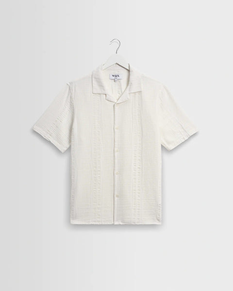 Wax London Didcot - Ecru Double - Weave Seersucker Short - Sleeve Shirt - nineNORTH | Men's & Women's Clothing Boutique