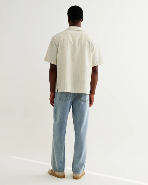 Wax London Didcot - Ecru Double-Weave Seersucker Short-Sleeve Shirt - nineNORTH | Men's & Women's Clothing Boutique