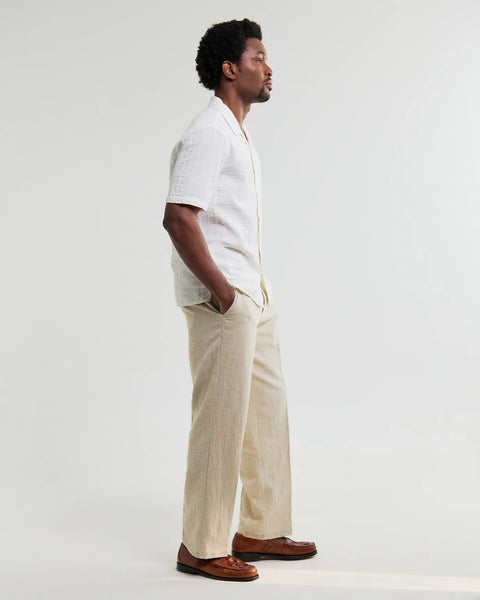 Wax London Didcot - Ecru Double - Weave Seersucker Short - Sleeve Shirt - nineNORTH | Men's & Women's Clothing Boutique