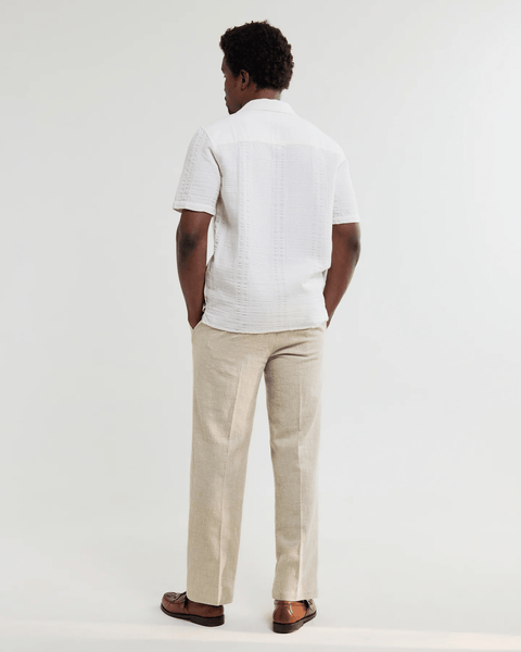 Wax London Didcot - Ecru Double - Weave Seersucker Short - Sleeve Shirt - nineNORTH | Men's & Women's Clothing Boutique