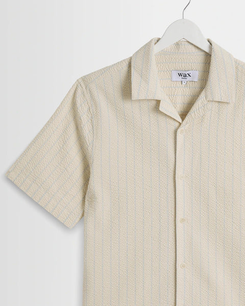 Wax London Didcot - Ecru Double-Weave Seersucker Short-Sleeve Shirt - nineNORTH | Men's & Women's Clothing Boutique