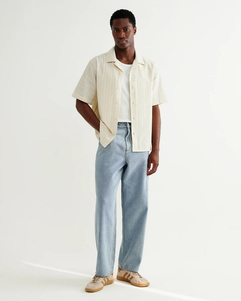 Wax London Didcot - Ecru Double-Weave Seersucker Short-Sleeve Shirt - nineNORTH | Men's & Women's Clothing Boutique