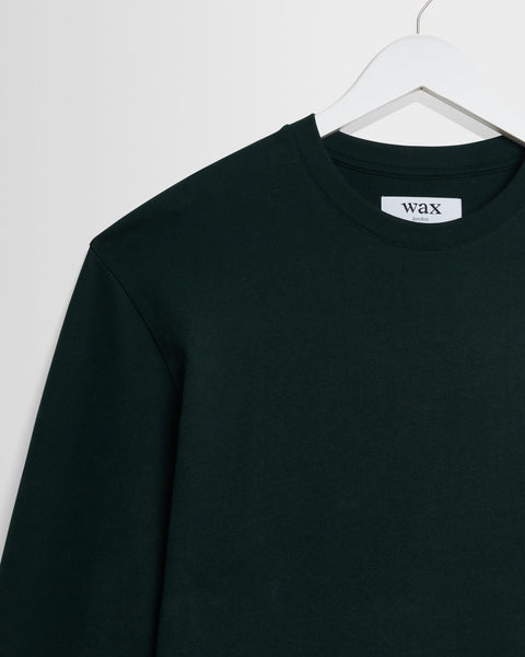 Wax London Hayden Long Sleeve Tee - Dark Green - nineNORTH