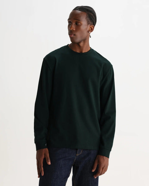 Wax London Hayden Long Sleeve Tee - Dark Green - nineNORTH