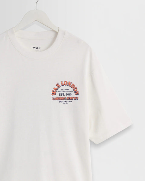 Wax London Milton - Off White Organic Cotton Laundry Graphic T-Shirt - nineNORTH | Men's & Women's Clothing Boutique