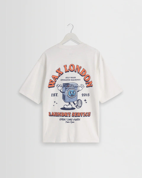 Wax London Milton - Off White Organic Cotton Laundry Graphic T-Shirt - nineNORTH | Men's & Women's Clothing Boutique