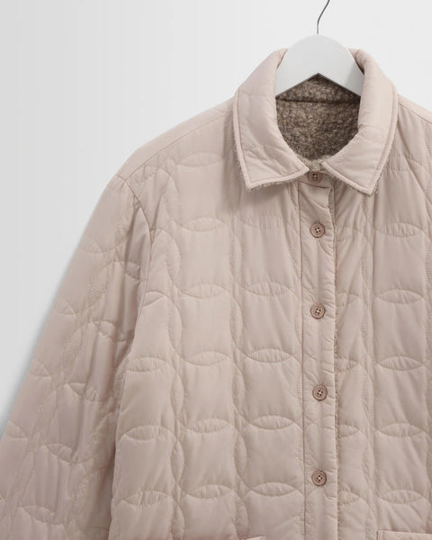 Wax London Mount Reversible Boucle Wool Overshirt - Natural - nineNORTH