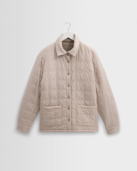 Wax London Mount Reversible Boucle Wool Overshirt - Natural - nineNORTH