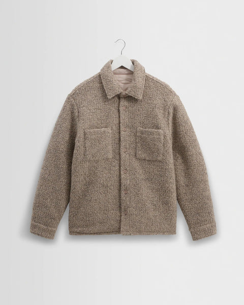 Wax London Mount Reversible Boucle Wool Overshirt - Natural - nineNORTH
