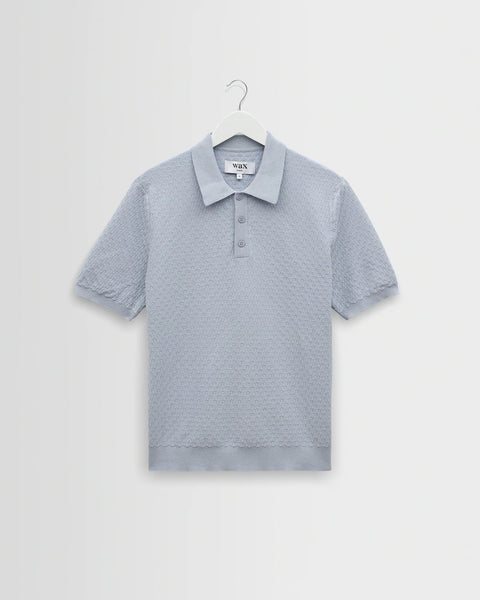 Wax London Naples - Pale Blue Retro Diamond Knitted Polo - nineNORTH | Men's & Women's Clothing Boutique