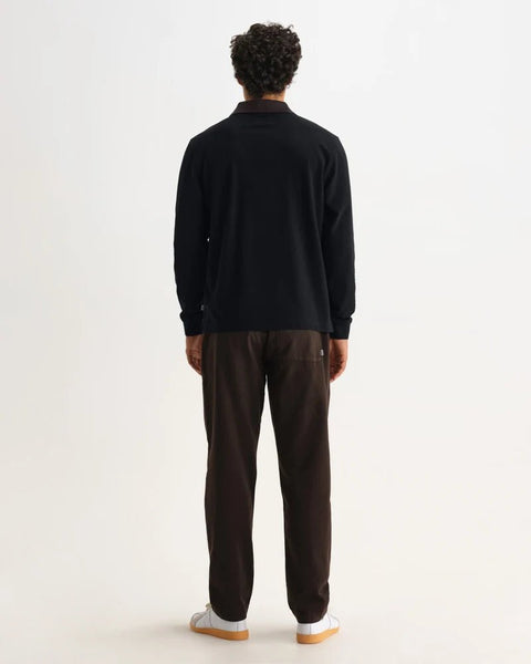 Wax London Pendal Long Sleeve Polo - Black & Brown - nineNORTH