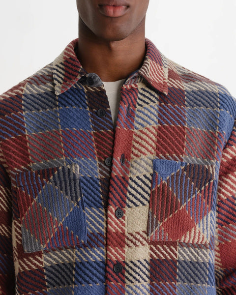 Wax London Whiting Overshirt - Rust & Multicolor Pike Check - nineNORTH