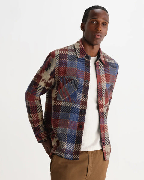 Wax London Whiting Overshirt - Rust & Multicolor Pike Check - nineNORTH