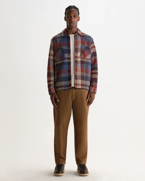 Wax London Whiting Overshirt - Rust & Multicolor Pike Check - nineNORTH