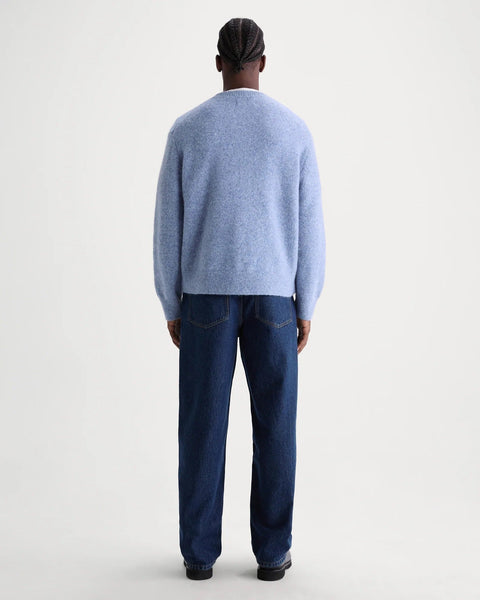 Wax Wilde Fluffy Wool Crewneck Sweater - Pale Blue - nineNORTH