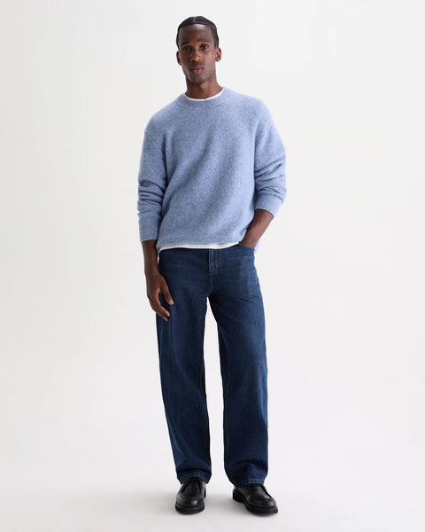 Wax Wilde Fluffy Wool Crewneck Sweater - Pale Blue - nineNORTH