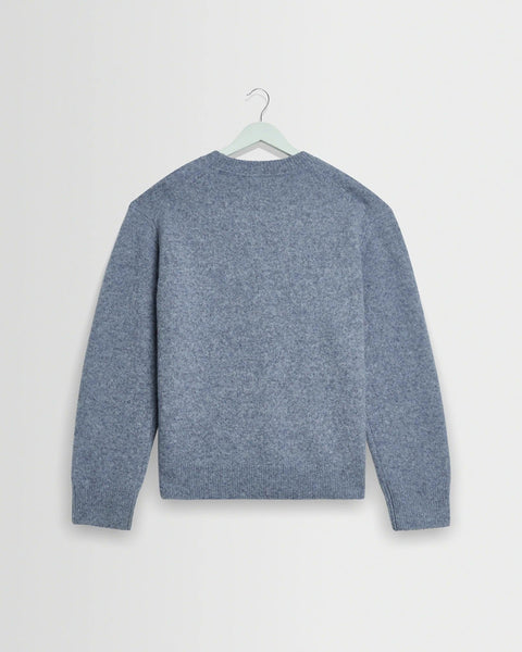 Wax Wilde Fluffy Wool Crewneck Sweater - Pale Blue - nineNORTH