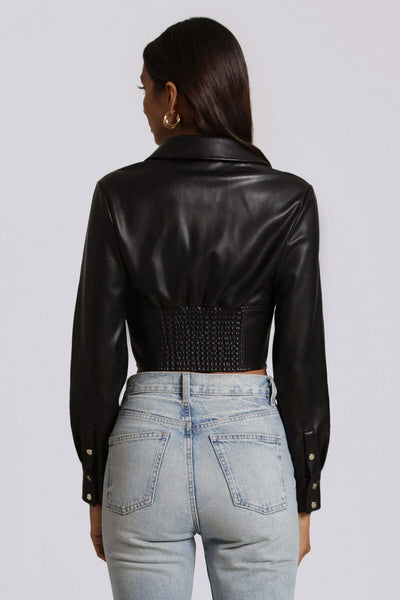 Avec Les Filles Faux-Ever Leather Corset Shirt - nineNORTH | Men's & Women's Clothing Boutique