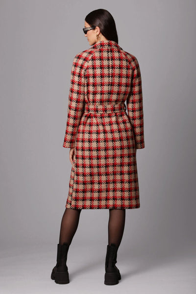 Avec Les Filles Plaid Jacquard Belted Walker Coat - nineNORTH | Men's & Women's Clothing Boutique