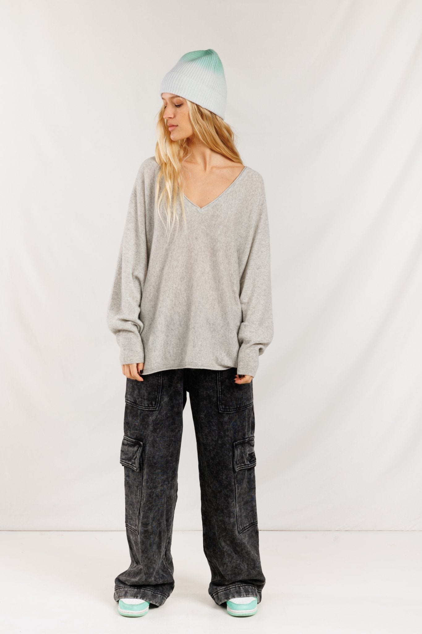 CRUSH. Cashmere Gappo Poncho 2.0 / Fluffy Grey-nineNORTH | Men's & Women's Clothing Boutique