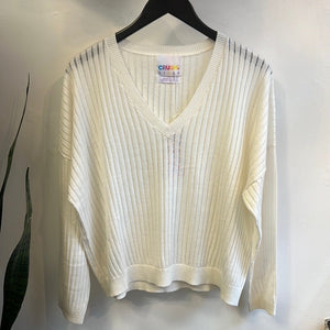 CRUSH. Cashmere Yang Chill V-Neck Sweater / White - nineNORTH | Men's & Women's Clothing Boutique