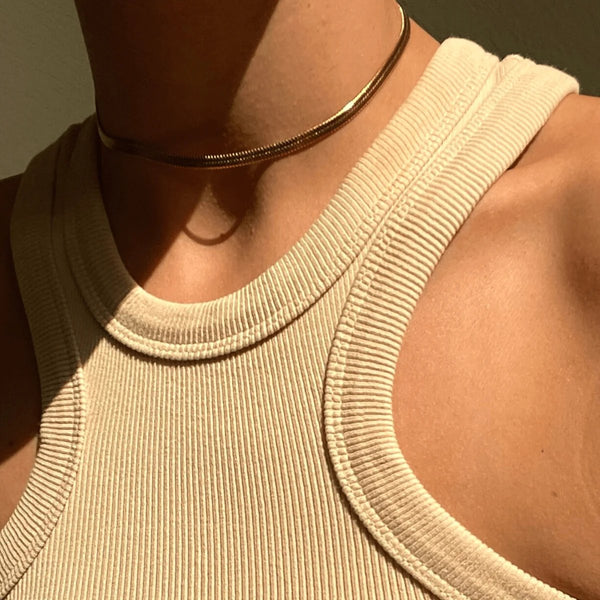 Ellie Vail - Nic Herringbone Chain Choker Necklace-nineNORTH | Men's & Women's Clothing Boutique