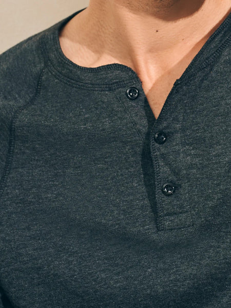 Faherty Cloud Cotton Long-Sleeve Henley / Charcoal Heather-nineNORTH | Men's & Women's Clothing Boutique