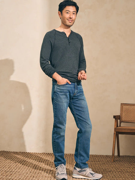 Faherty Cloud Cotton Long-Sleeve Henley / Charcoal Heather-nineNORTH | Men's & Women's Clothing Boutique