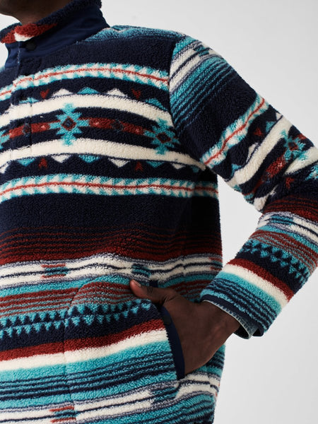 Faherty Doug Good Feather High Pile Fleece Popover / Rising Sky Turquoise-nineNORTH | Men's & Women's Clothing Boutique