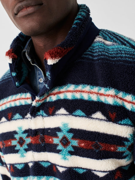 Faherty Doug Good Feather High Pile Fleece Popover / Rising Sky Turquoise-nineNORTH | Men's & Women's Clothing Boutique