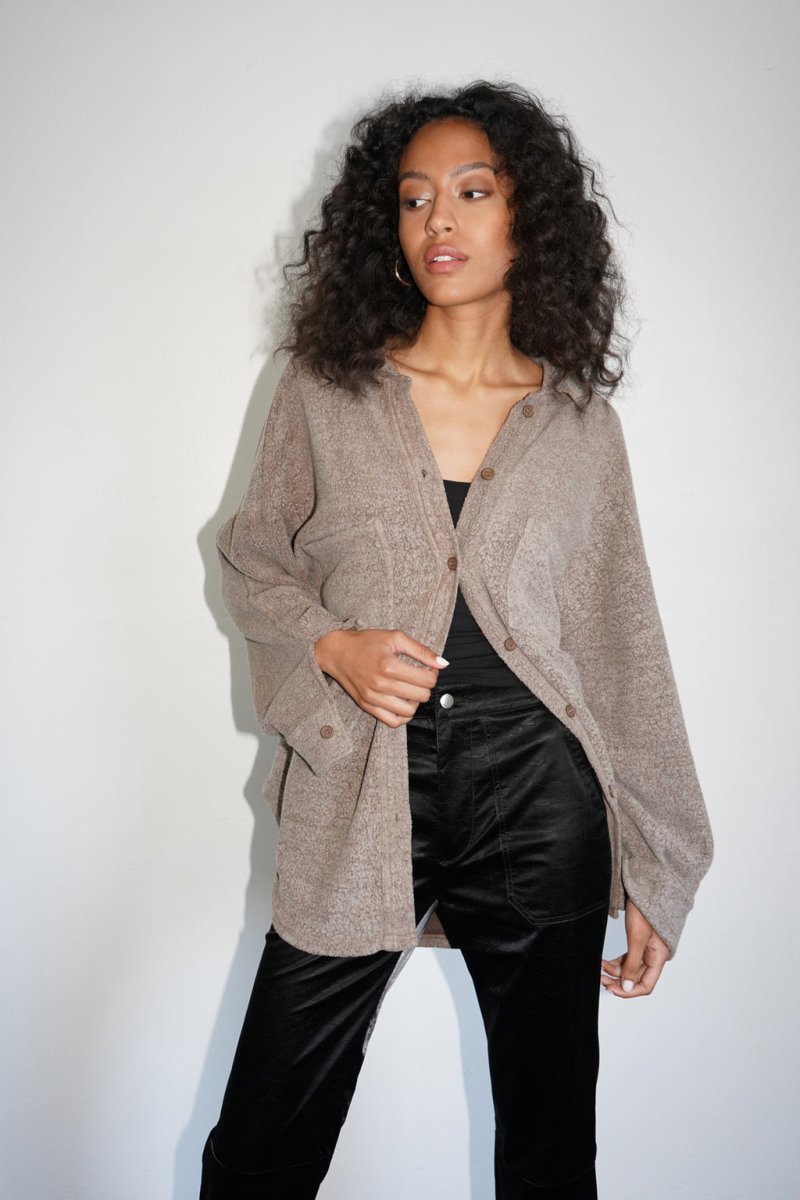 LNA Kasper Sherpa Terry Shirt Jacket / Shitake Brown-nineNORTH | Men's & Women's Clothing Boutique