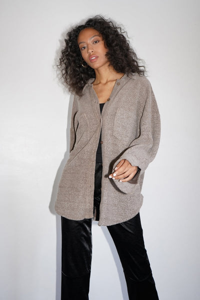 LNA Kasper Sherpa Terry Shirt Jacket / Shitake Brown-nineNORTH | Men's & Women's Clothing Boutique