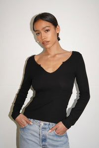 LNA Emory Notch Long Sleeve / Black - nineNORTH | Men's & Women's Clothing Boutique