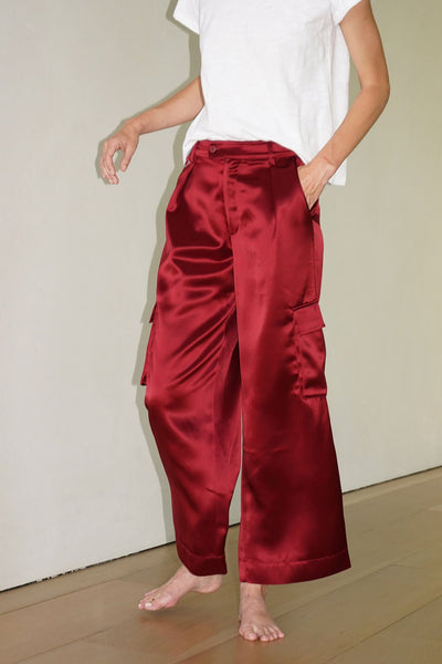 LNA Lou Silky Cargo Pant / Lambrusco - nineNORTH | Men's & Women's Clothing Boutique