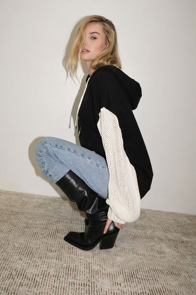 LNA Monaco Hoodie / Black & Ivory-nineNORTH | Men's & Women's Clothing Boutique