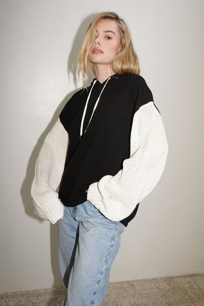 LNA Monaco Hoodie / Black & Ivory-nineNORTH | Men's & Women's Clothing Boutique