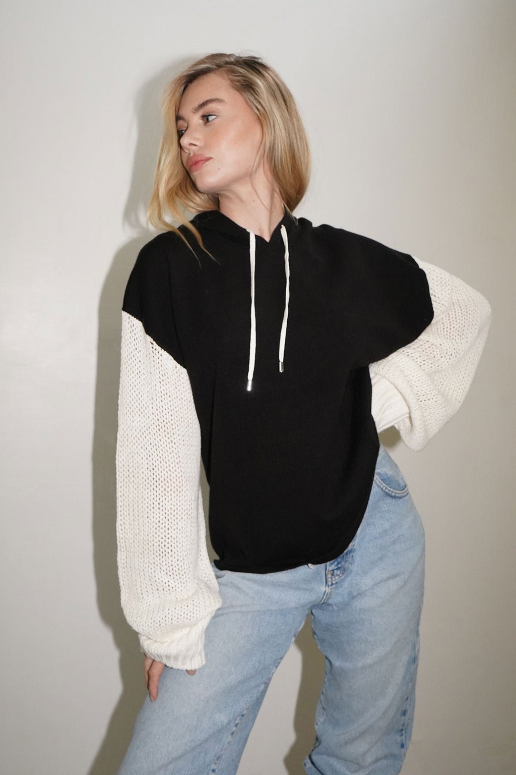 LNA Monaco Hoodie / Black & Ivory-nineNORTH | Men's & Women's Clothing Boutique