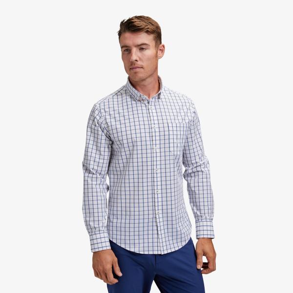 Mizzen + Main Leeward No Tuck / White Navy Windowpane-nineNORTH | Men's & Women's Clothing Boutique
