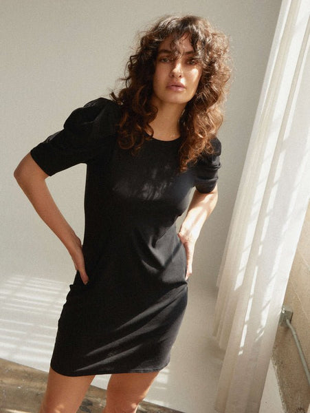 Nation LTD Jules Puff Sleeve T-Shirt Dress / Jet Black - nineNORTH | Men's & Women's Clothing Boutique