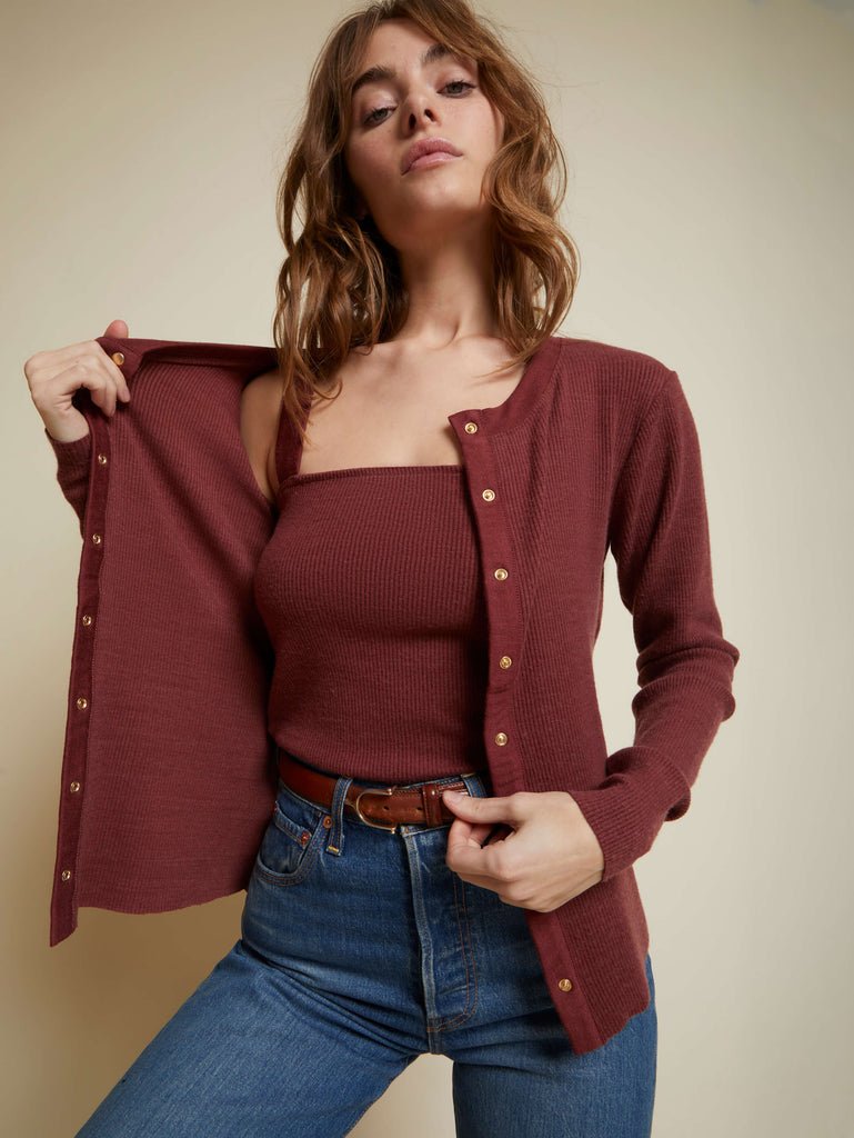 Nation LTD Nona Cardigan Matching Set / Maroon-nineNORTH | Men's & Women's Clothing Boutique