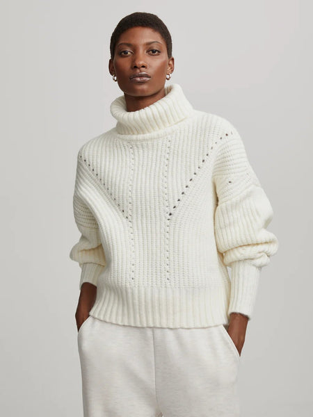 Varley Rogan Cropped Knit Sweater / Egret - nineNORTH | Men's & Women's Clothing Boutique