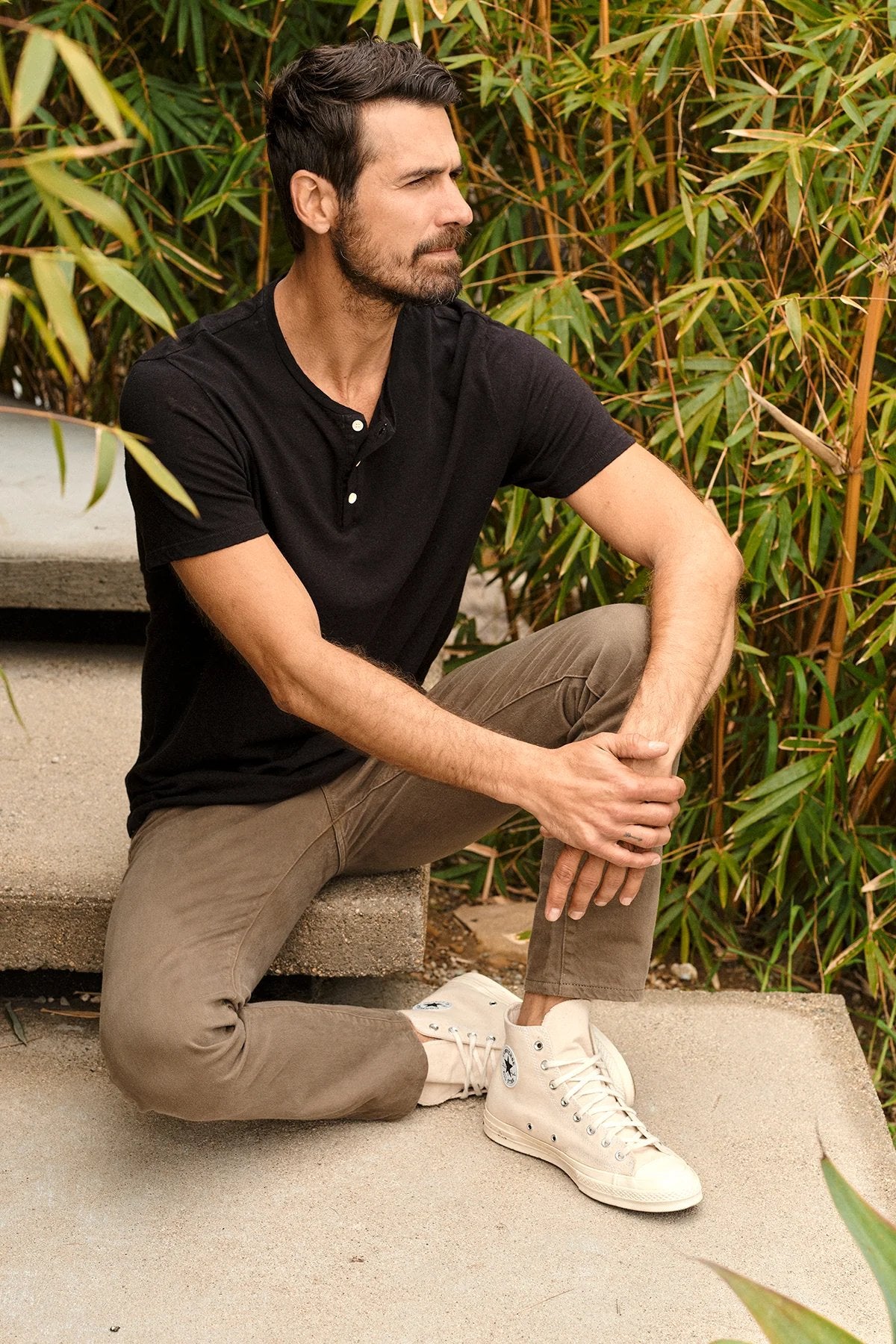 Velvet Lionel Linen Cotton Jersey Henley / Black-nineNORTH | Men's & Women's Clothing Boutique
