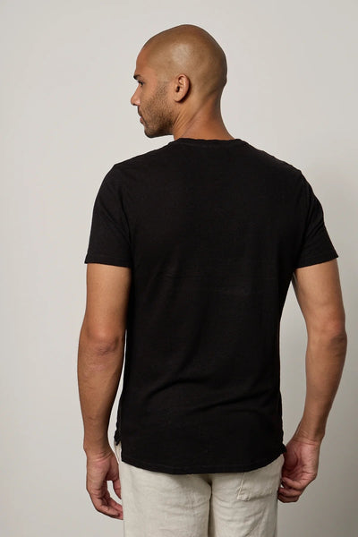 Velvet Lionel Linen Cotton Jersey Henley / Black-nineNORTH | Men's & Women's Clothing Boutique