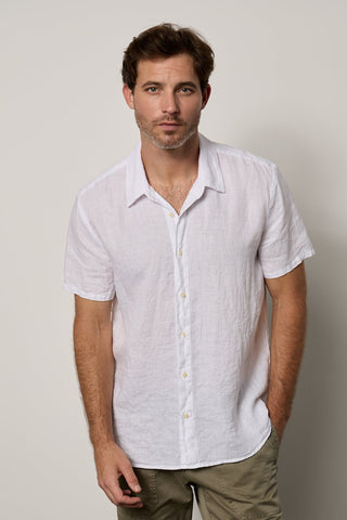 Velvet Mackie Linen Button-Up Shirt / White - nineNORTH | Men's & Women's Clothing Boutique