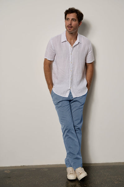 Velvet Mackie Linen Button-Up Shirt / White-nineNORTH | Men's & Women's Clothing Boutique