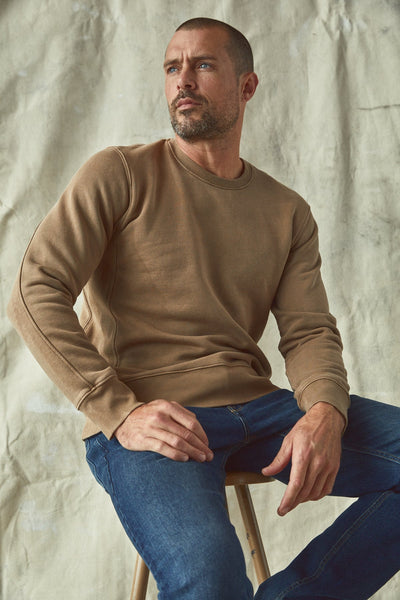 Velvet Matts Crew Neck Sweatshirt / Camel-nineNORTH | Men's & Women's Clothing Boutique