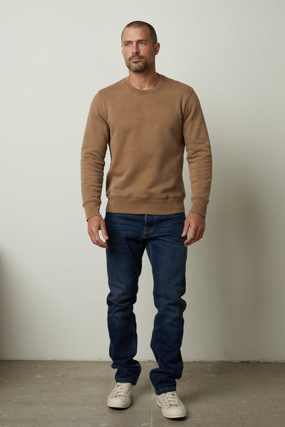 Velvet Matts Crew Neck Sweatshirt / Camel-nineNORTH | Men's & Women's Clothing Boutique
