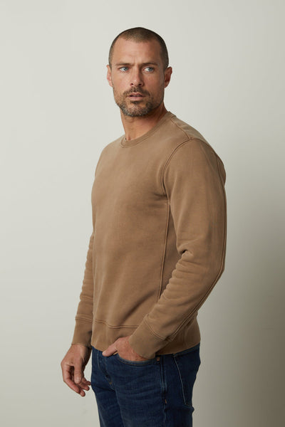Velvet Matts Crew Neck Sweatshirt / Camel-nineNORTH | Men's & Women's Clothing Boutique