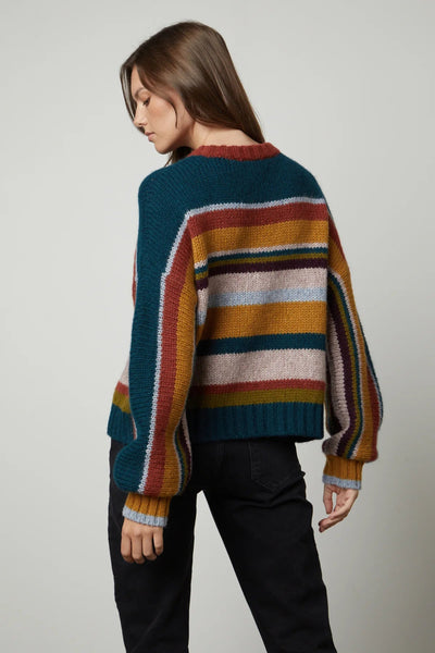 Velvet Samara Striped Crew Neck Sweater-nineNORTH | Men's & Women's Clothing Boutique